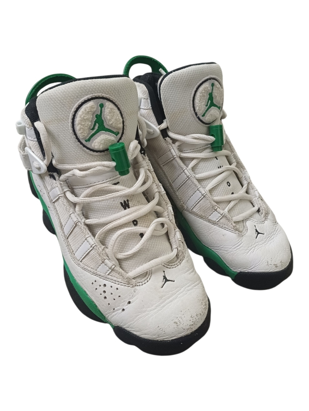 Nike Jordan Kids White & Green Jumpman Shoes